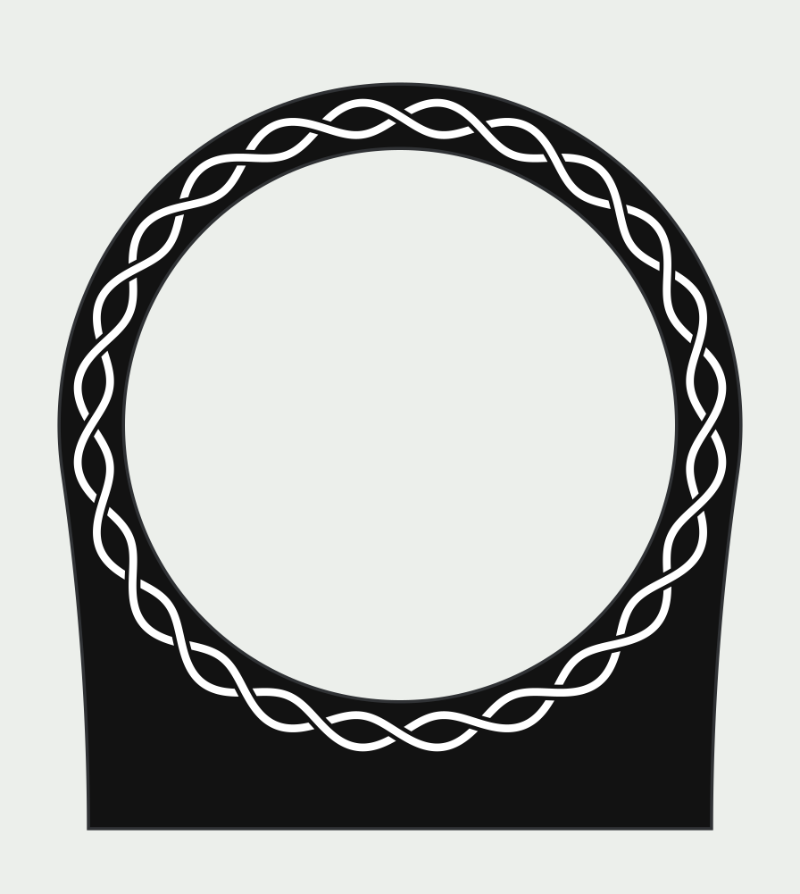 Black circular Nightlight frame with white open-chain inlay