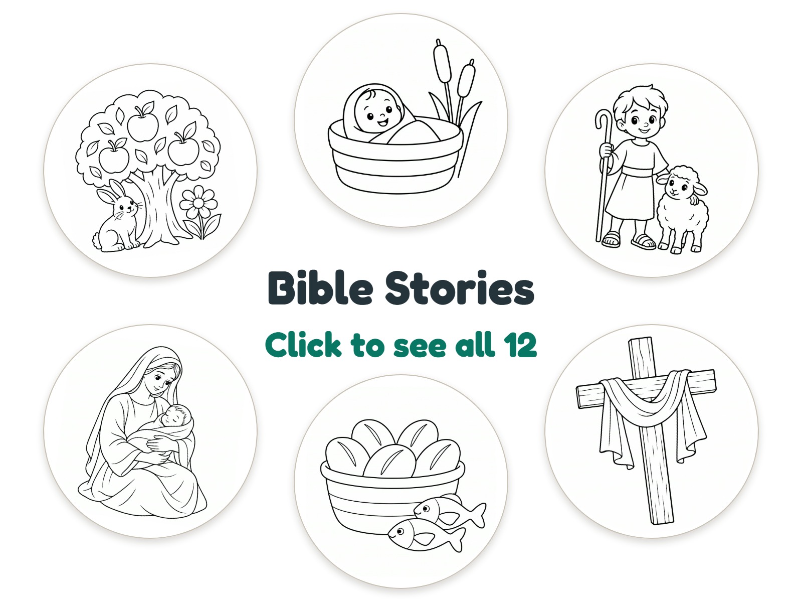 Preview of 12 Bible Stories nightlight coloring pictures