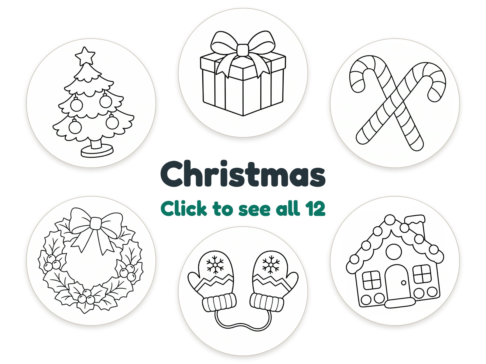Preview of 12 Christmas nightlight coloring pictures
