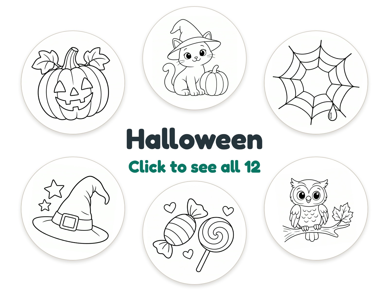 Preview of 12 Halloween nightlight coloring pictures